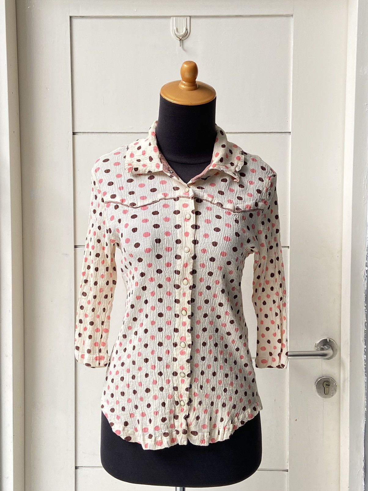 Issey Miyake × Tsumori Chisato TSUMORI CHISATO Polkadot Wrinkle Shirt Size XXS / US 00 / IT 34 - 1 Thumbnail