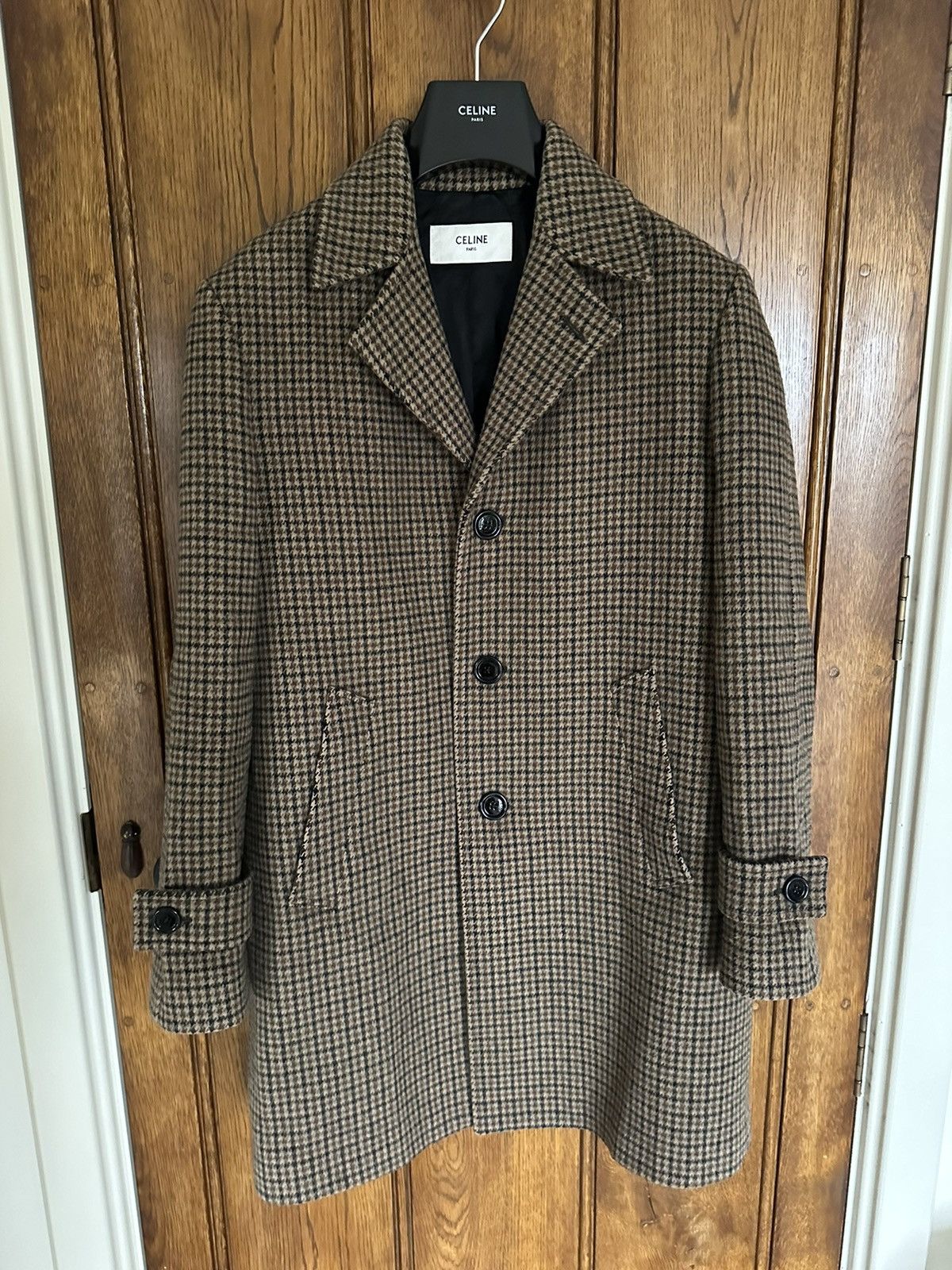 Celine FW19 Celine Pied de Poule Wool Max Coat Hedi Slimane Size US S / EU 44-46 / 1 - 11 Thumbnail