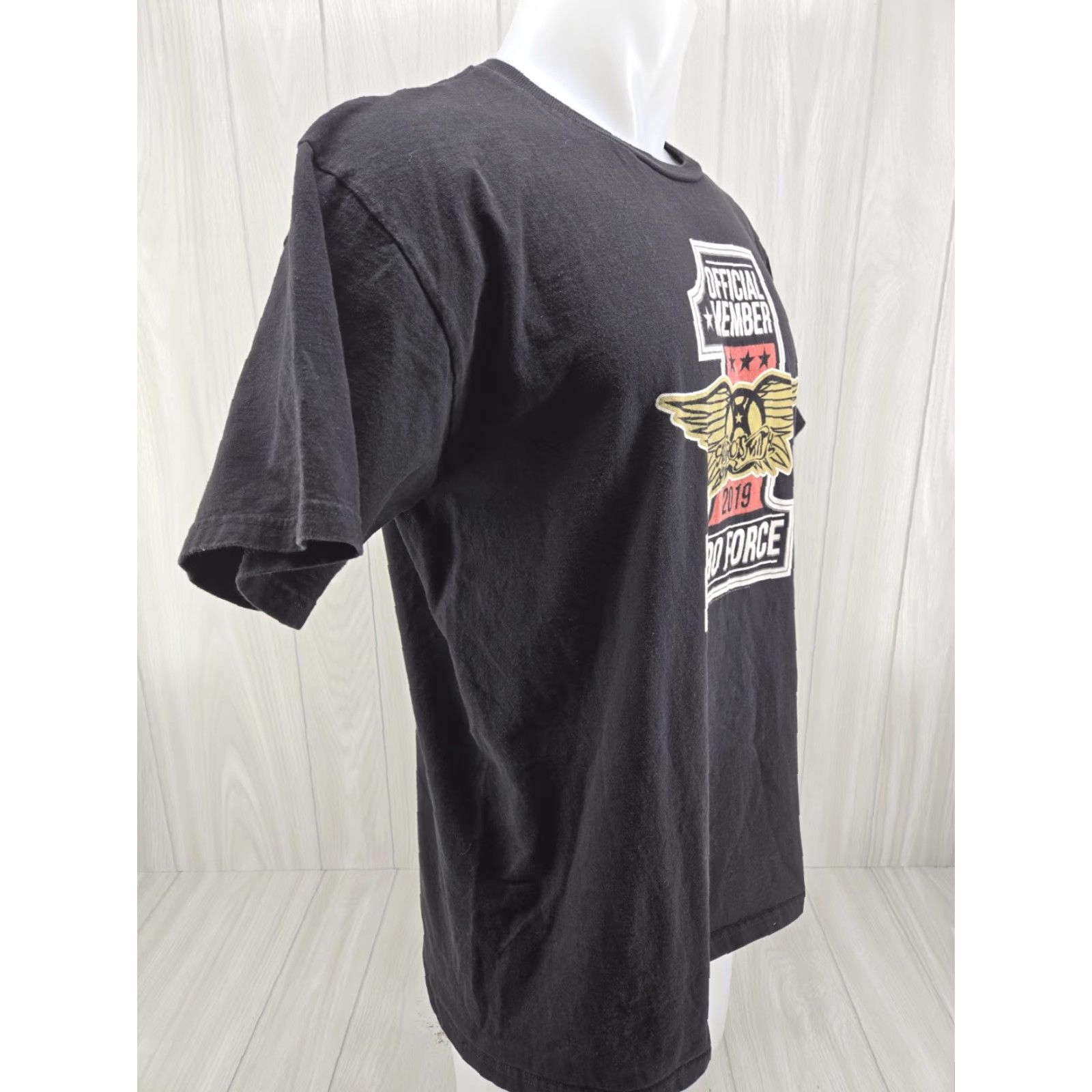 Tultex VINTAGE Aerosmith T-Shirt Aero Force One Fan Club 2019 Black Large Mens Shirt Size US L / EU 52-54 / 3 - 6 Thumbnail