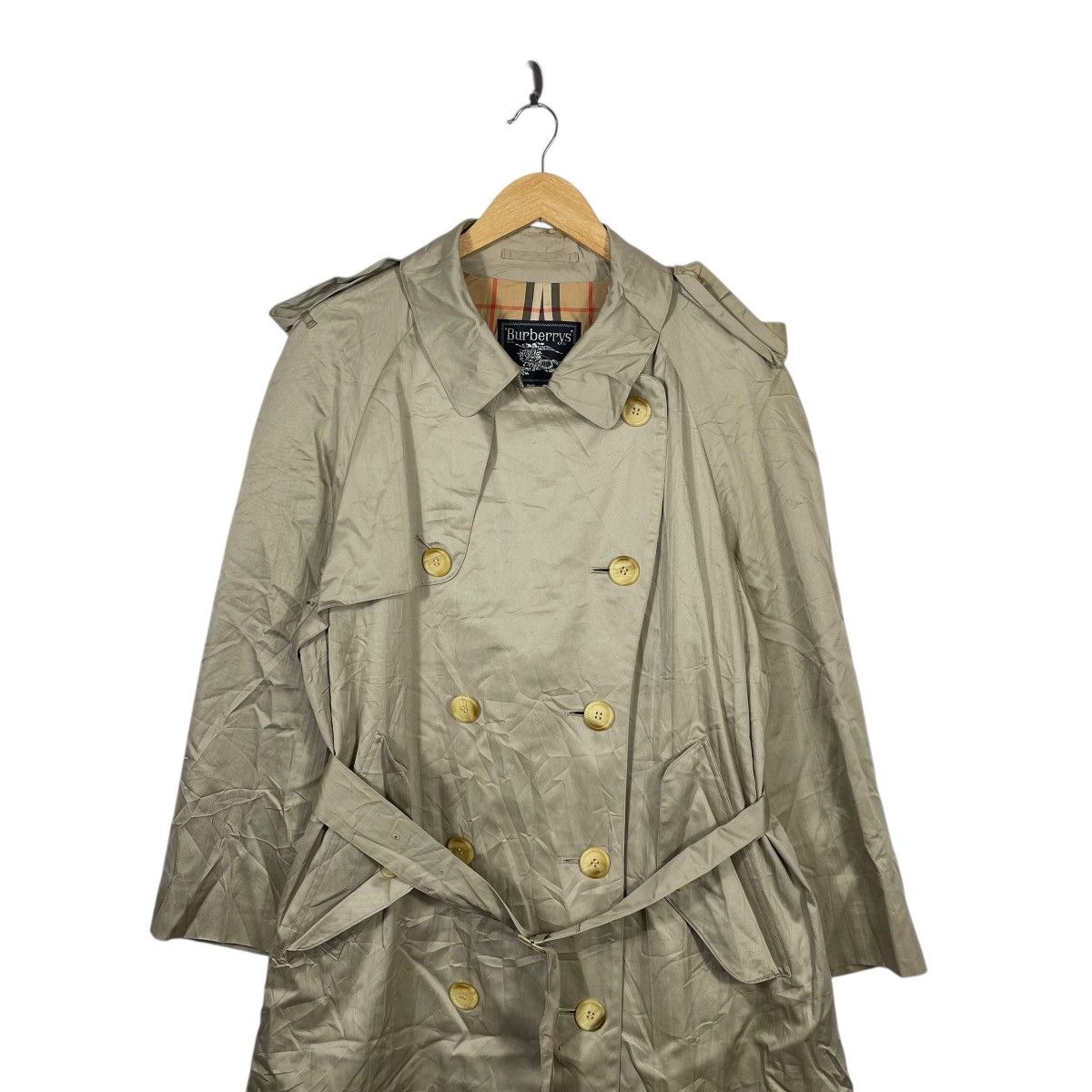 Burberry Burberrys Vintage Trench Coat Nova Check Lined Beige Belted Size US XL / EU 56 / 4 - 2 Thumbnail
