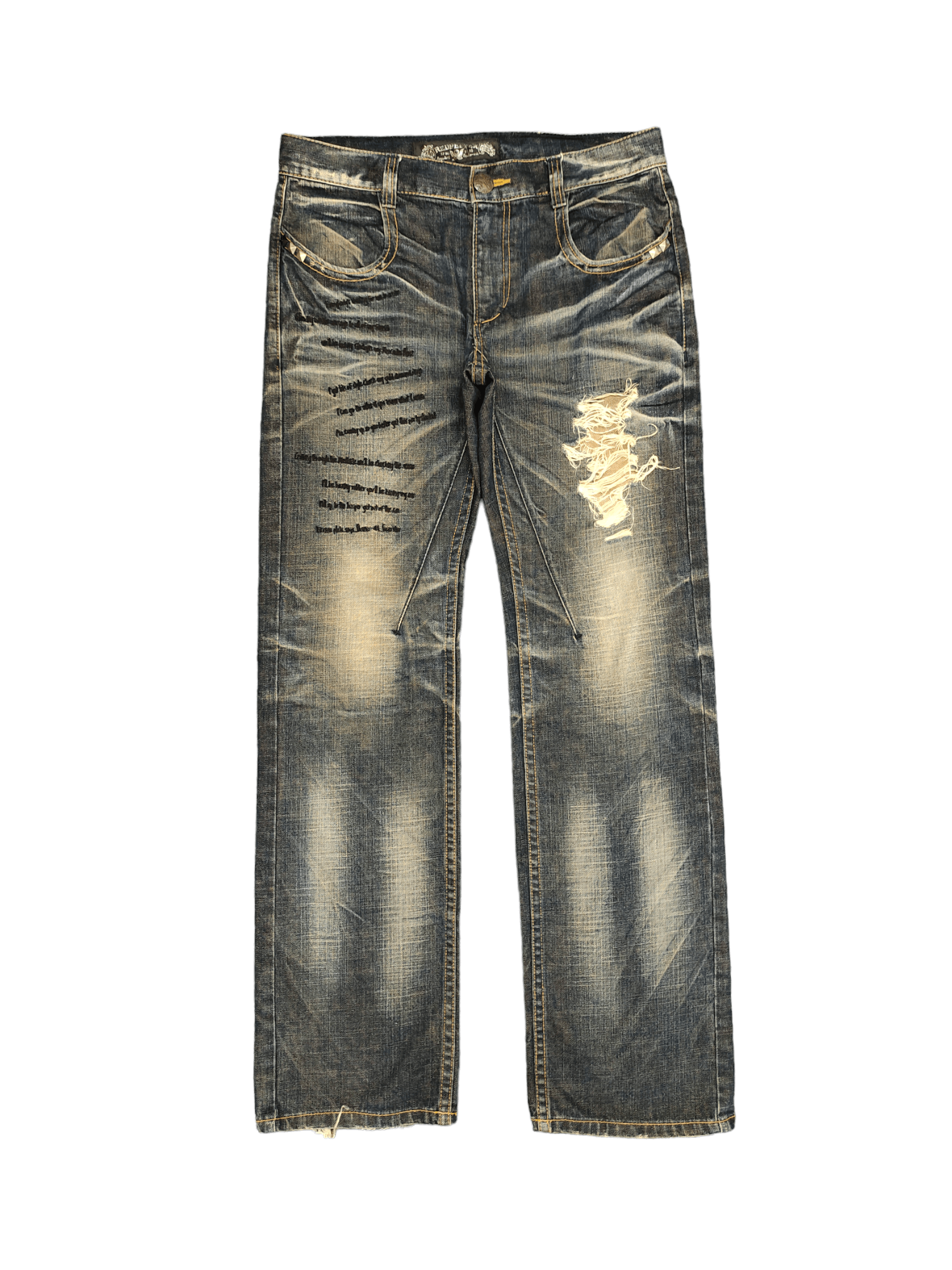 Tornado Mart Wide Leg Jeans Red Pepper Denim Rare Design Y2k Distress Size US 32 / EU 48 - 9 Thumbnail