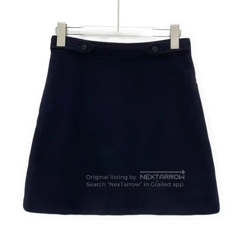 Miu Miu Miu Miu XS Navy Wool Mini Skirt . Size 22" - 2 Thumbnail