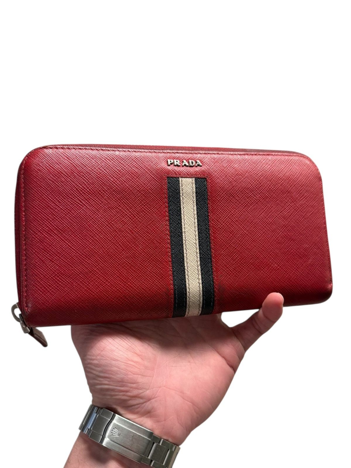 Prada Prada red saffiano leather zip wallet Size ONE SIZE - 2 Thumbnail