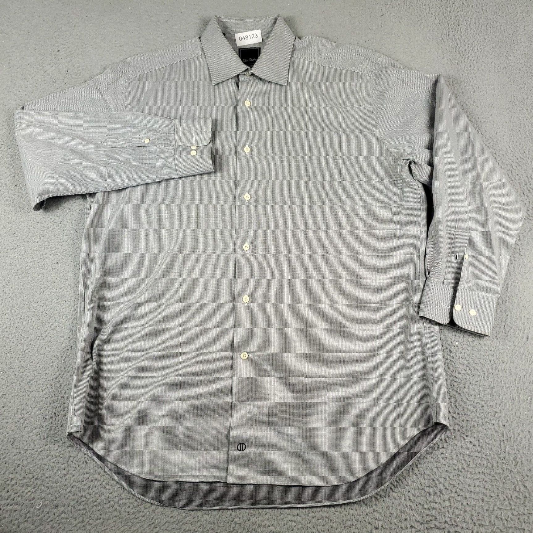 David Donahue David Donahue Gray Dress Shirt Men's Size 16.5 Long Sleeve Button Up Regular Fit Size 42R - 2 Thumbnail