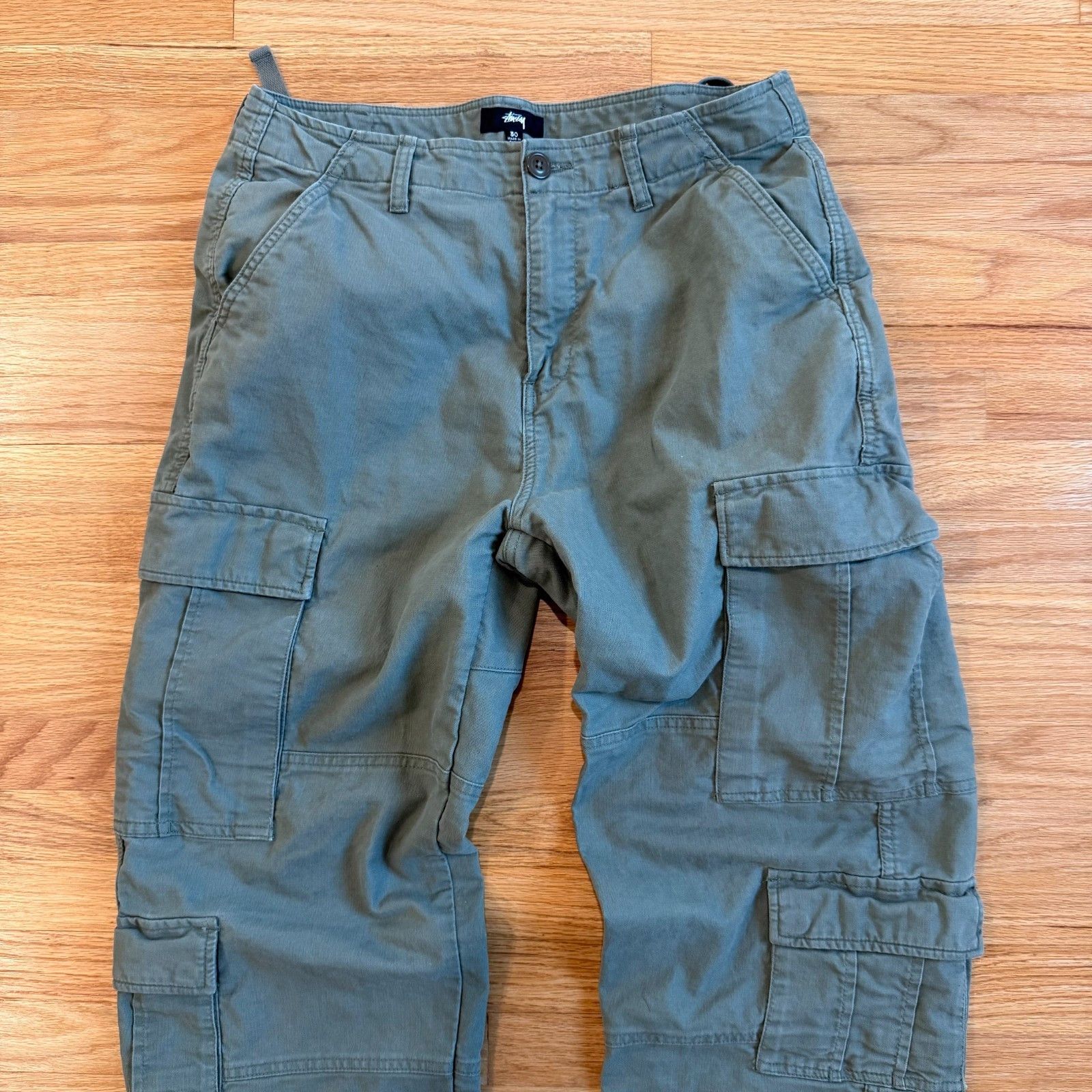 Stussy Stussy Olive Fatigue Surplus Ripstop Cargo Straight Leg Pant Size US 30 / EU 46 - 11 Thumbnail