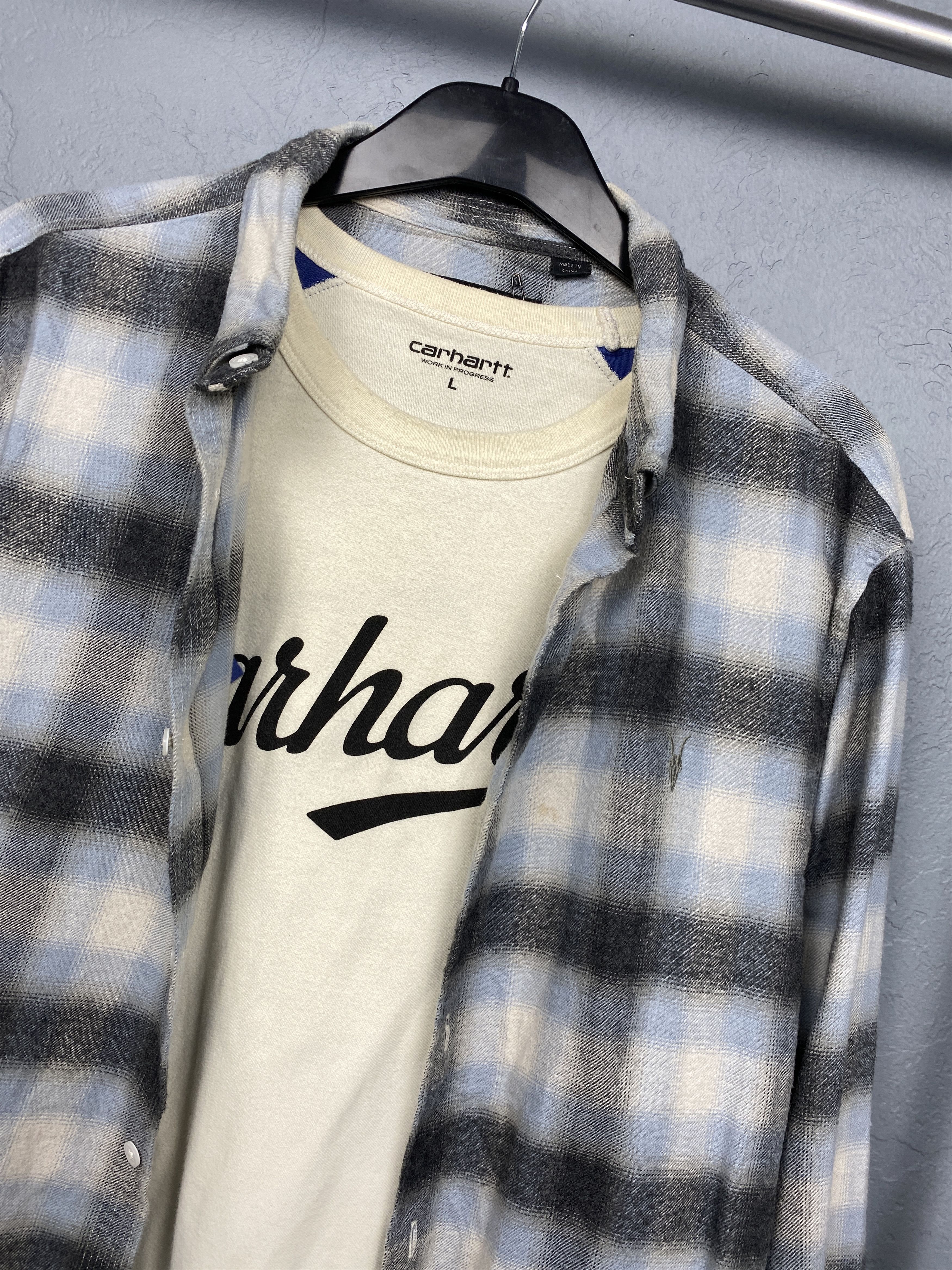 Allsaints Allsaints Mens Ithaca Flannel Plaid Shirt Size US M / EU 48-50 / 2 - 2 Thumbnail