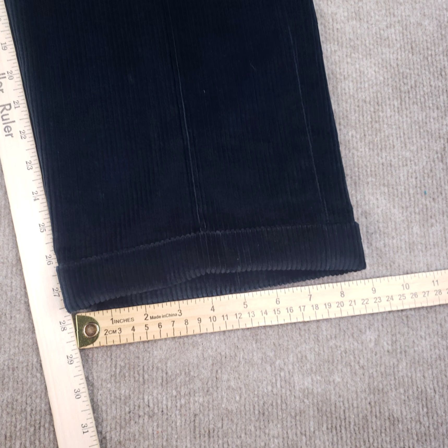 Berle Berle Corduroy Pants Mens 34x27 Blue Straight Leg Cuff Flat Front Casual Size US 34 / EU 50 - 3 Thumbnail