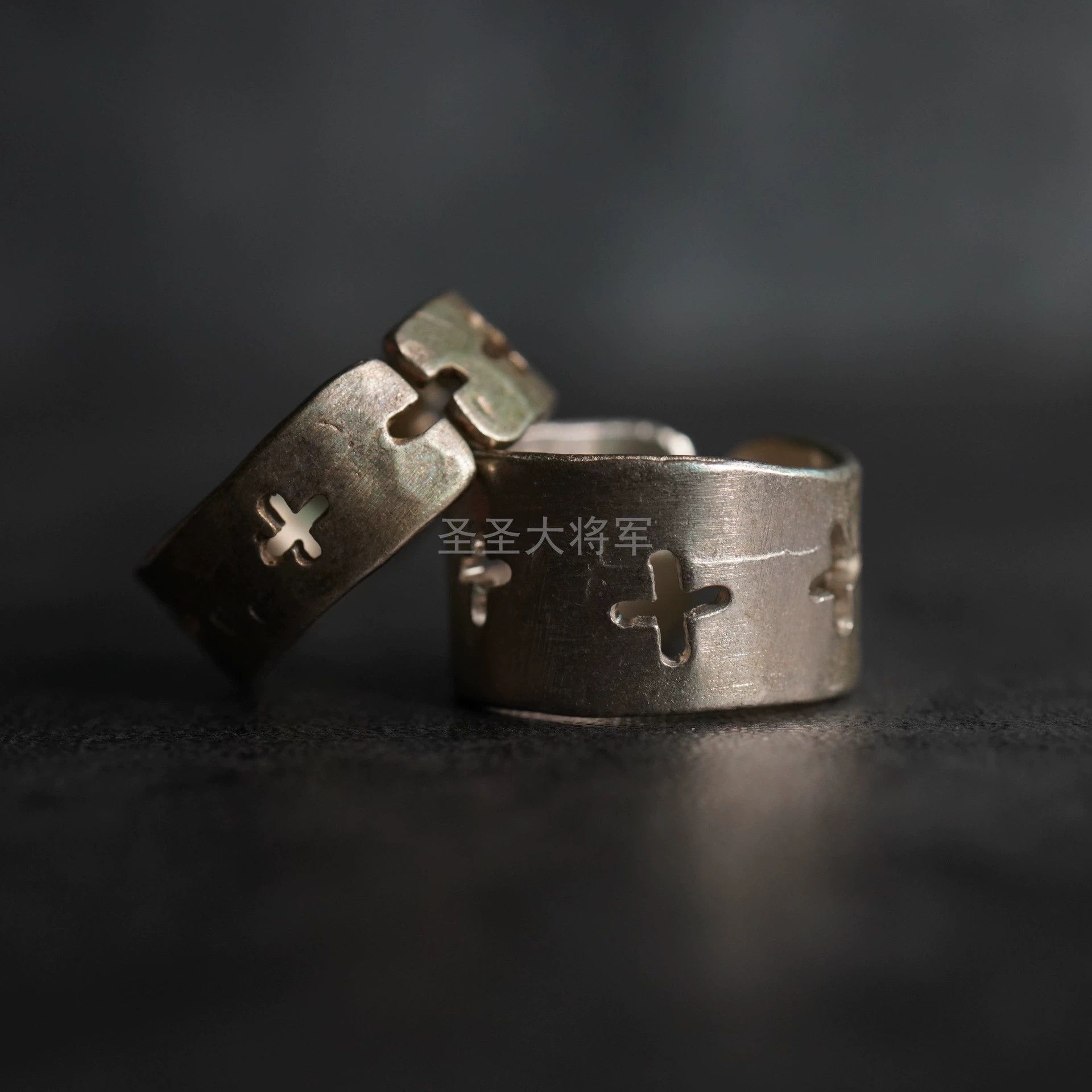 Ma+ M.A+ Maurizio Amadei Vintage Cross Hollow 925 Ring (XS-20) Size ONE SIZE - 2 Thumbnail
