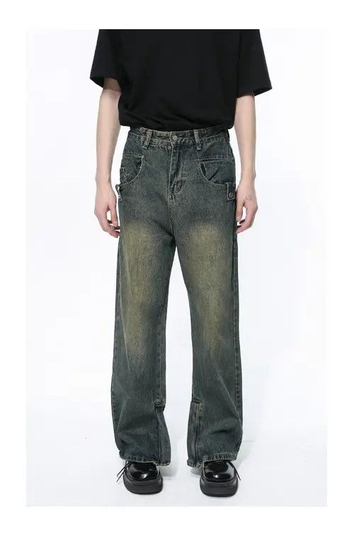 Other Vintage washed distressed zipper straight jeans Size US 32 / EU 48 - 7 Thumbnail