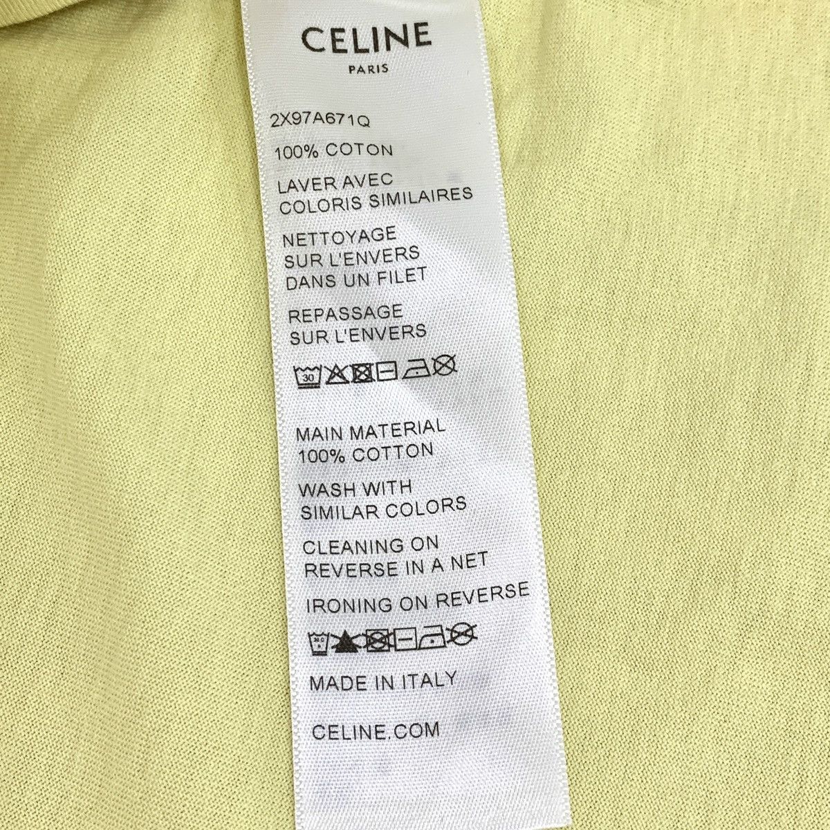 Celine Celine Collection Pale Yellow Short Sleeve T-shirt K26WX Size S / US 4 / IT 40 - 8 Thumbnail