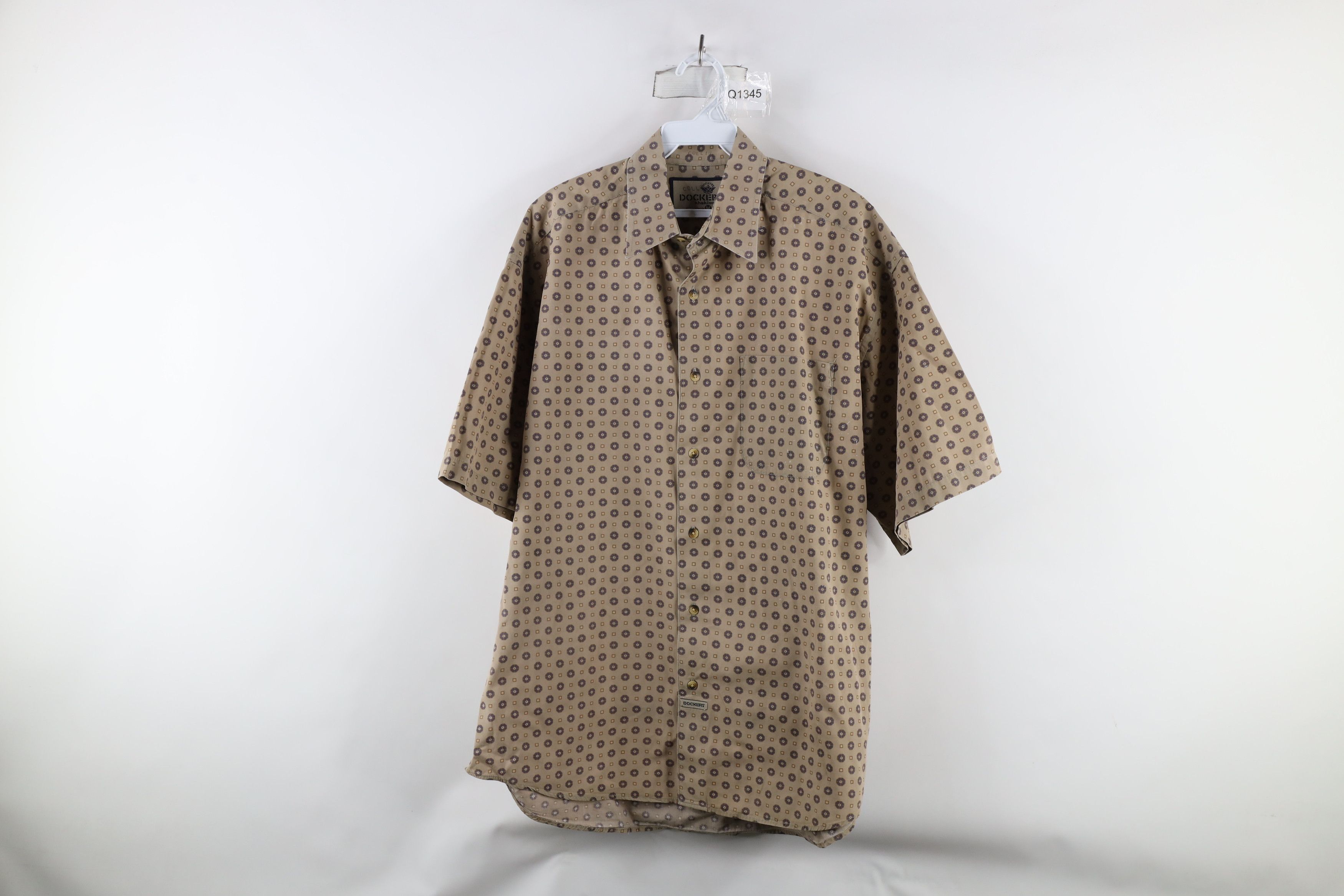 Vintage Vintage 90s Streetwear Geometric Short Sleeve Button Shirt Size US M / EU 48-50 / 2 - 1 Thumbnail