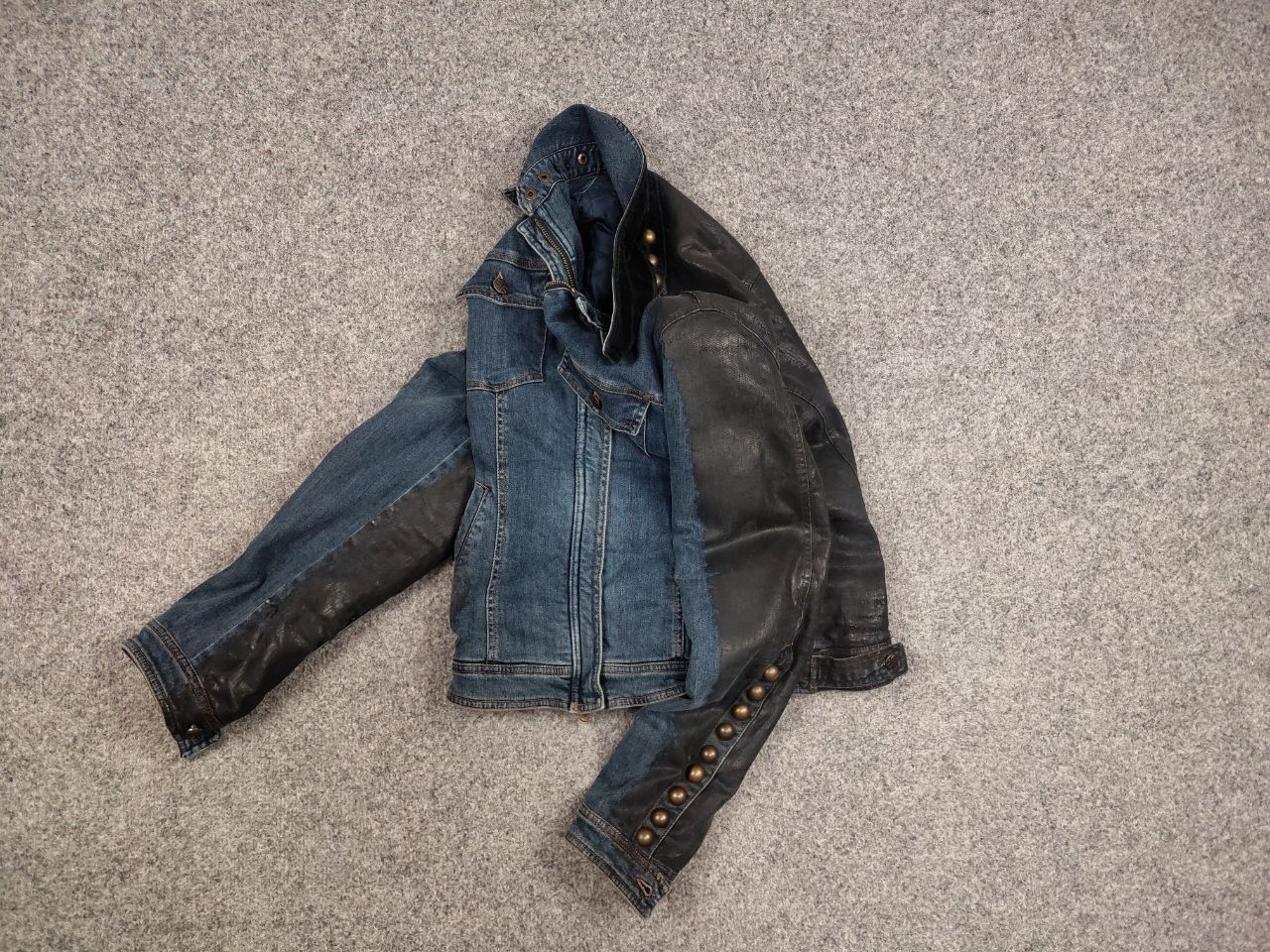 GianFranco Ferre Vintage Blue waxed Zip Button Denim Jacket