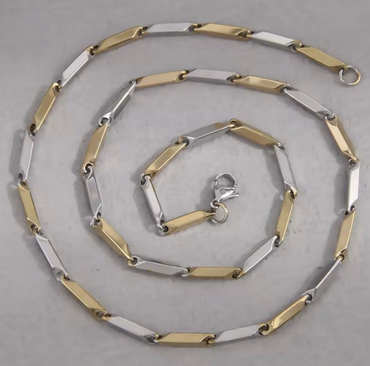 Jewelry Punk Shine Bars Slant Cut Silver Necklace Unique Size ONE SIZE - 3 Thumbnail