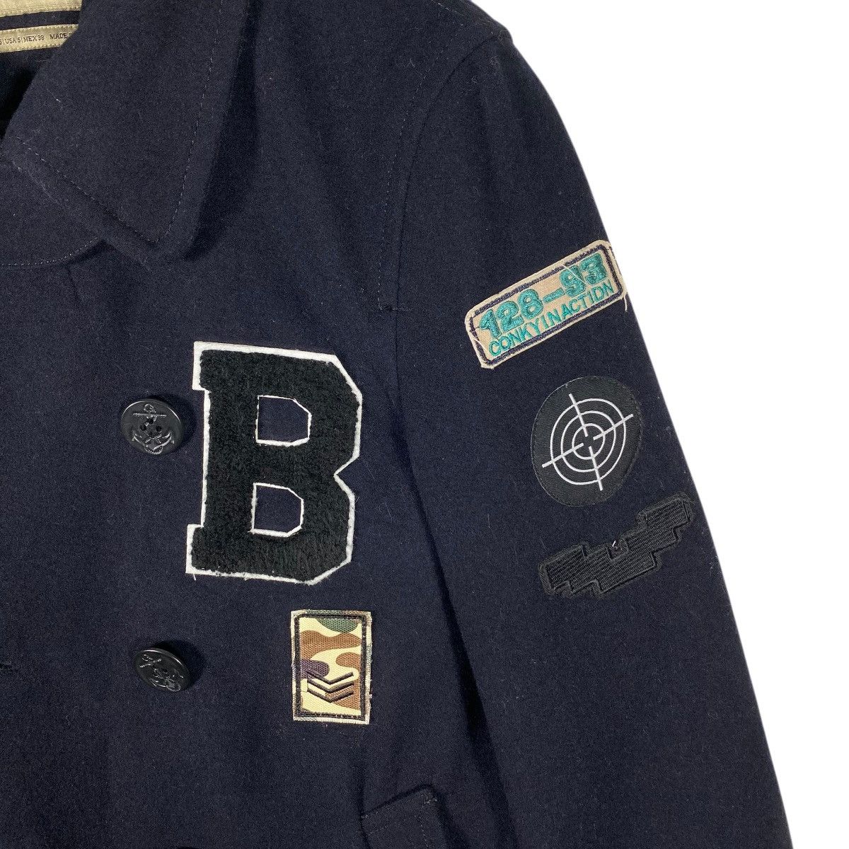 Other × Zara ZARA MAN Wool Heavy Peacoat With Patches S Size Size US S / EU 44-46 / 1 - 6 Thumbnail
