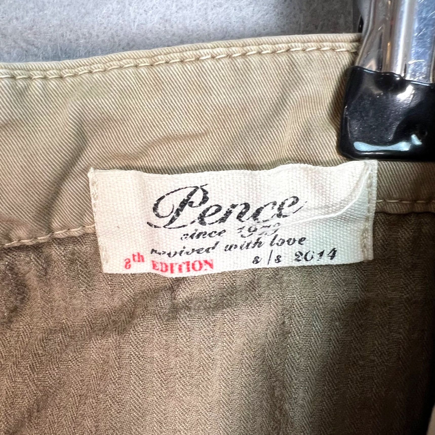 Vintage Pence Mens Pants Dress Beige Cotton Blend Pleated 30 Inch Waist 44 Regular In Italy Formal Size US 44 / EU 60 - 3 Thumbnail