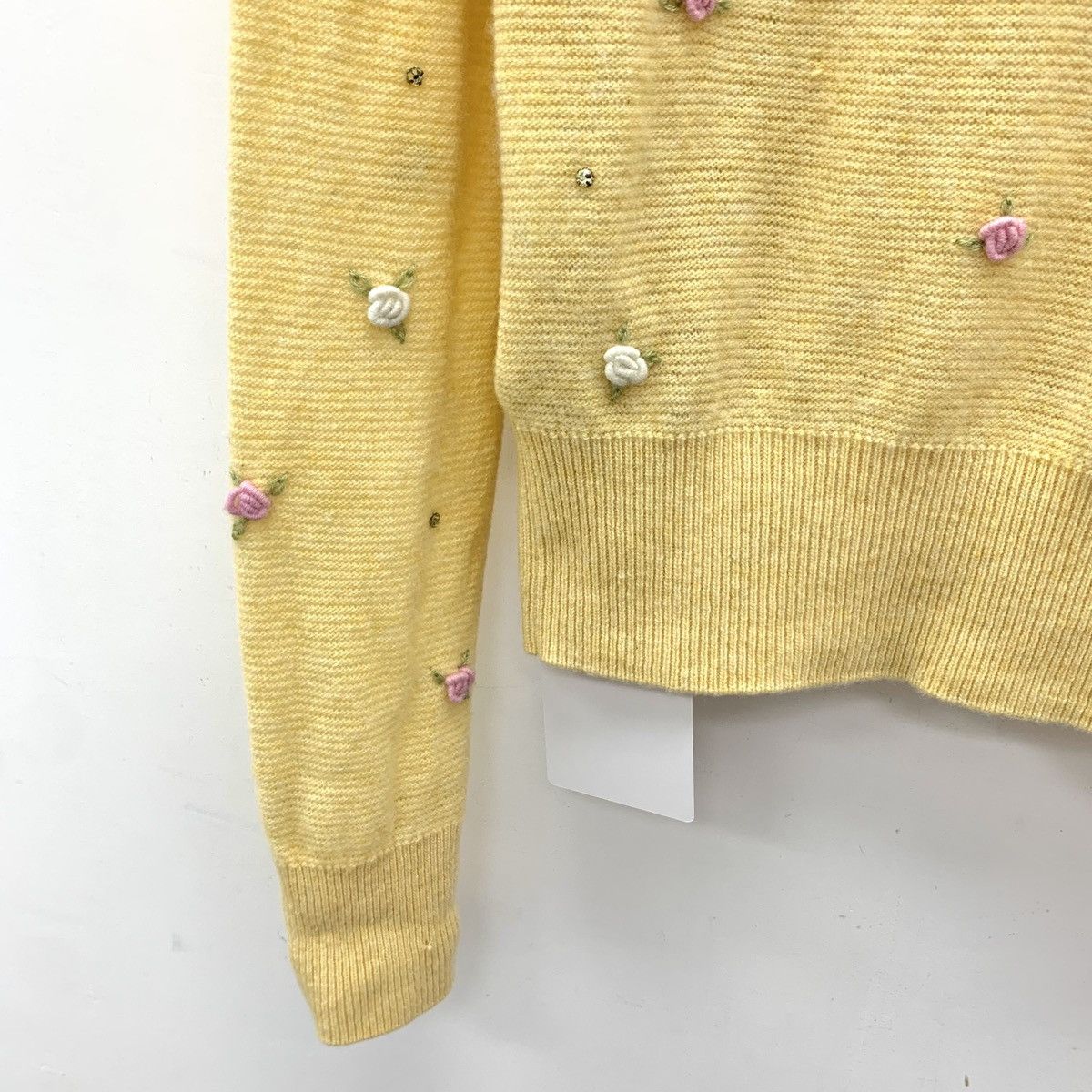 Miu Miu Miu Miu Yellow Rhinestone Long Sleeve Knit Sweater K26WX Size S / US 4 / IT 40 - 4 Thumbnail