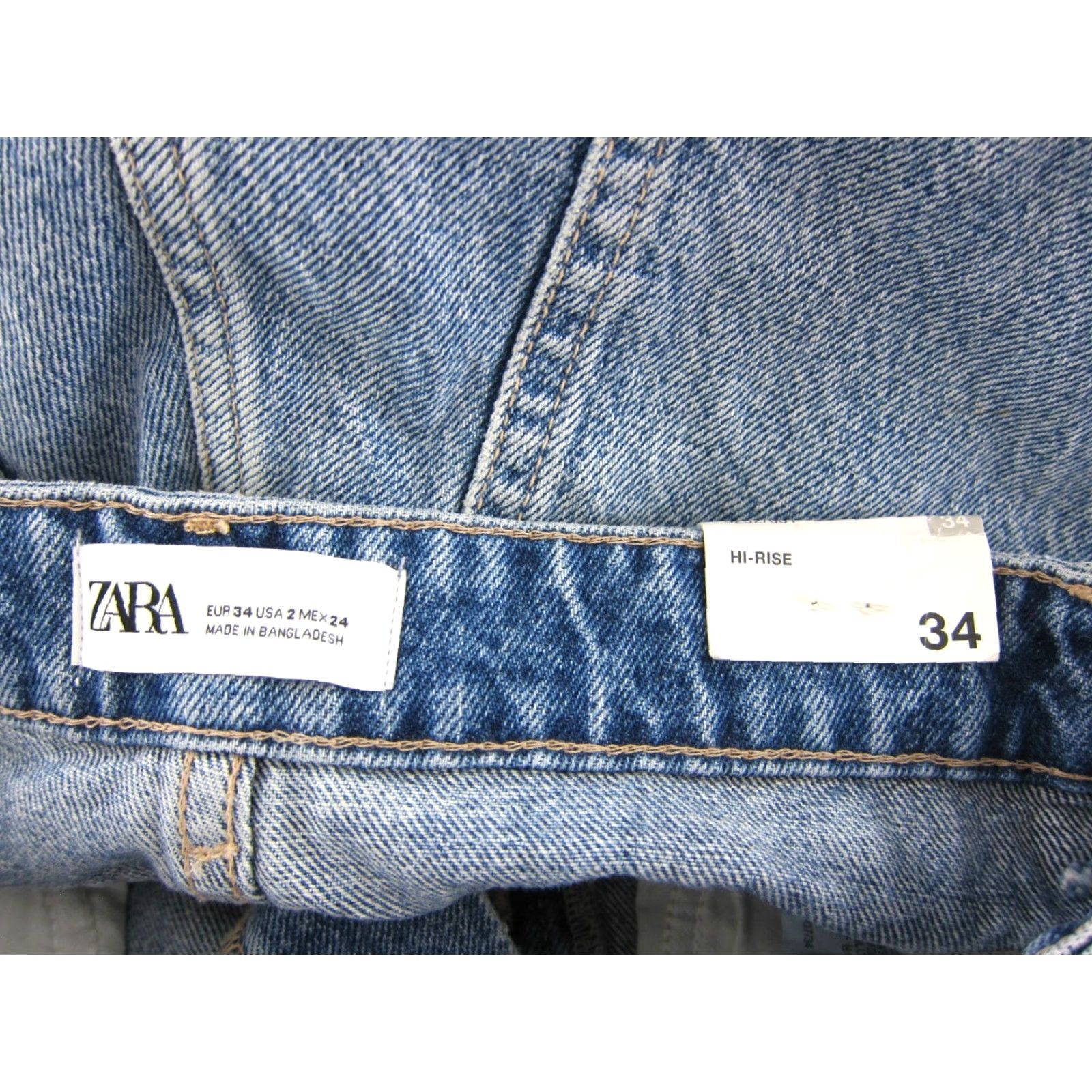 Zara NWT Zara 100% Cotton High Rise Denim Jean Cut Off Shorts Women US Size 2 Size 26" / US 2 / IT 38 - 2 Thumbnail