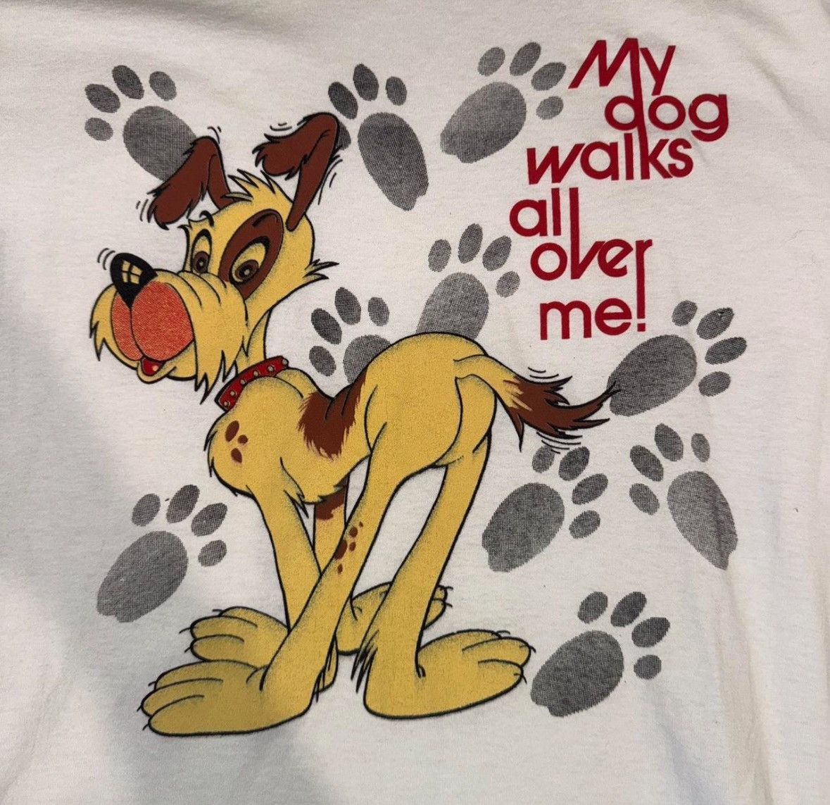 Vintage White vintage 80s single stitch dog cartoon t-shirt Size US XXL / EU 58 / 5 - 2 Thumbnail