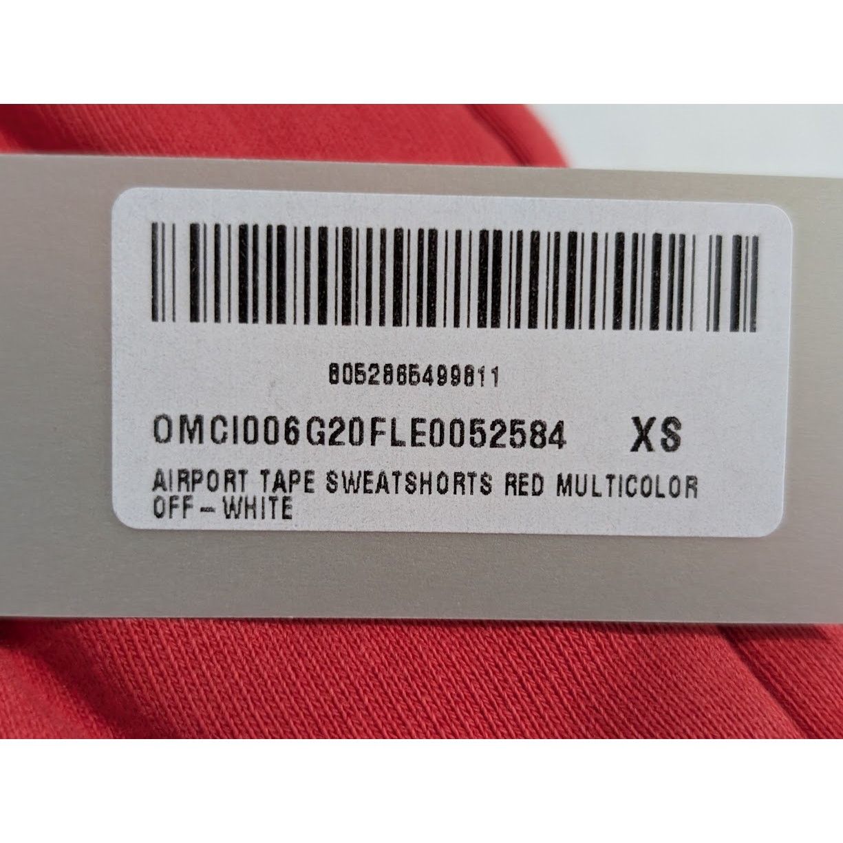 Off-White o1rshd1 Airport Tape Sweatshort in Red Multicolor Size US 28 / EU 44 - 15 Thumbnail
