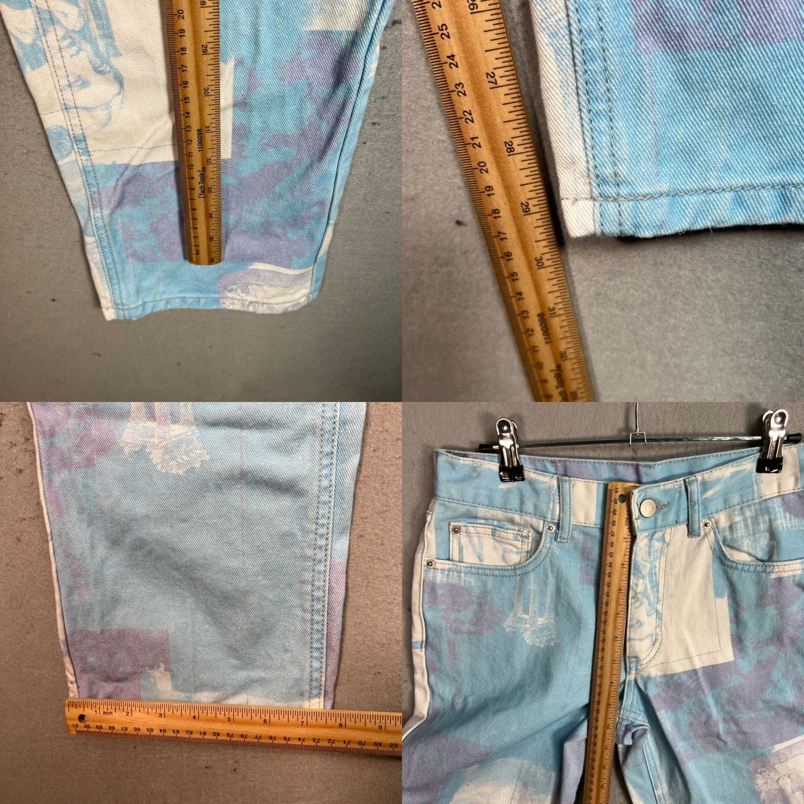 Bdg BDG Cowgirl Jean 27 Blue Abstract Statue Print Straight Leg Denim Pants Womens Size 27" / US 4 / IT 40 - 8 Thumbnail