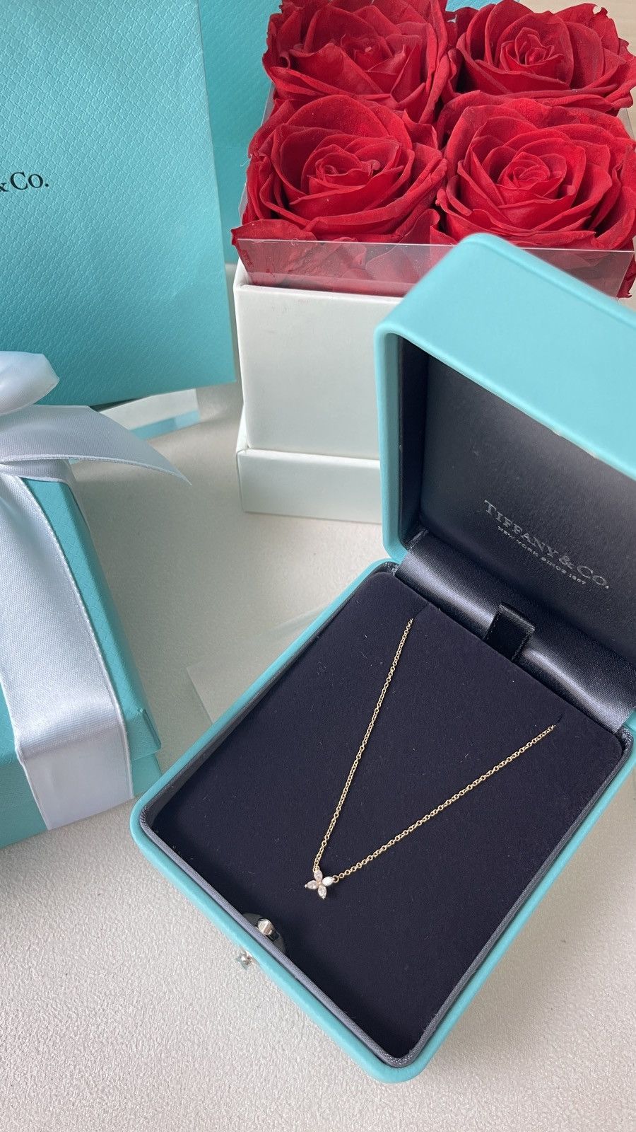 Tiffany & Co. TIFFANY & CO. VICTORIA DIAMOND PENDANT RG MINI 18K 16" $2800 Size ONE SIZE - 6 Thumbnail
