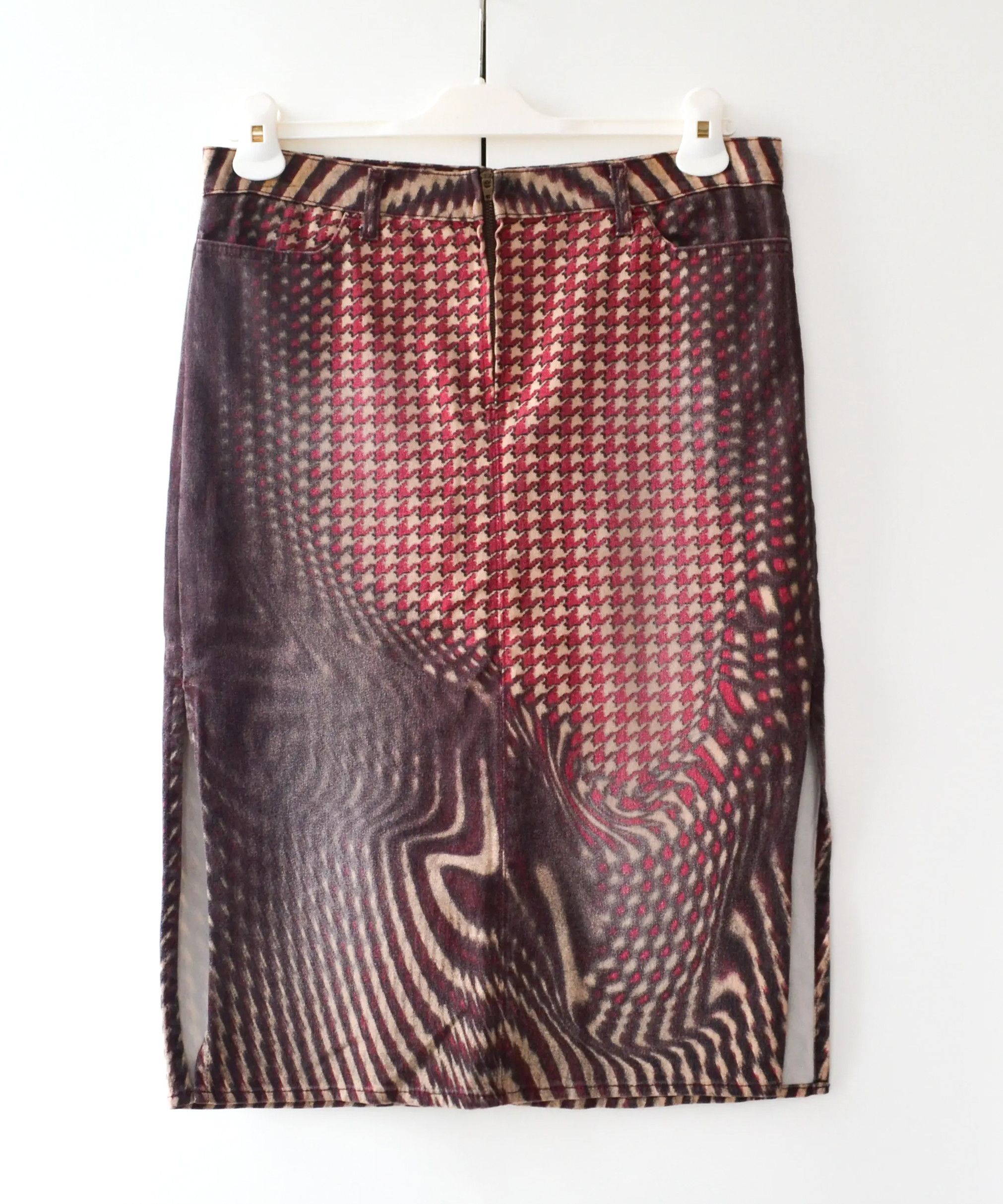 Just Cavalli ROBERTO CAVALLI Skirt Denim Abstract Print Jean 2001 Size 28" / US 6 / IT 42 - 1 Thumbnail
