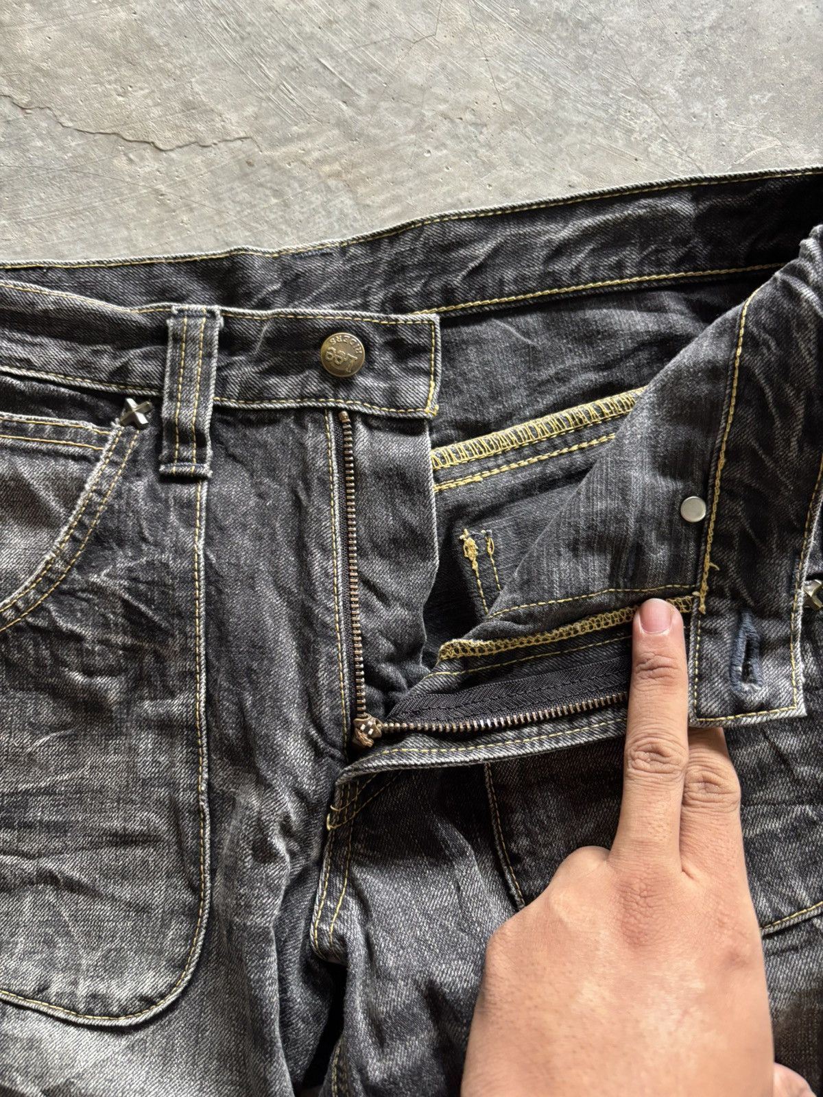Tornado Mart FLARE lee rider distressed japanese twist denim biker style Size US 30 / EU 46 - 4 Thumbnail