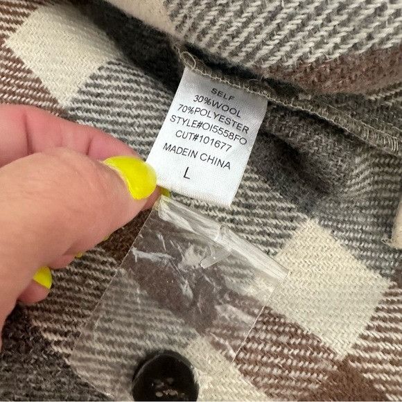 Other FORE Plaid Button-Up Wool Blend Shacket Jacket - Gray and Br Size L / US 10 / IT 46 - 6 Thumbnail