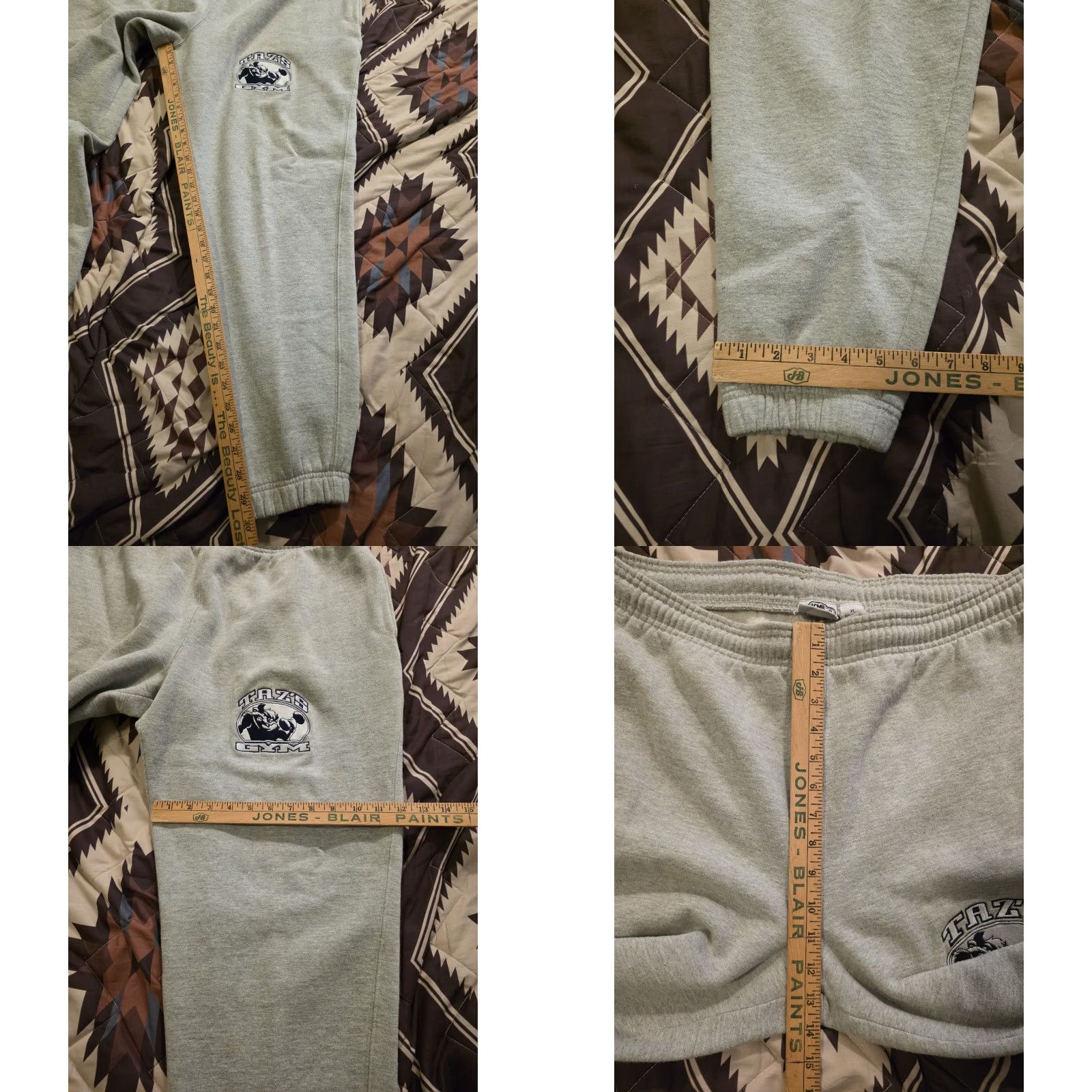 Acme Clothing VINTAGE Acme Clothing Taz's Gym Embroidered Fleece Sweatpants Gray Men's Size XL Size US 36 / EU 52 - 8 Thumbnail