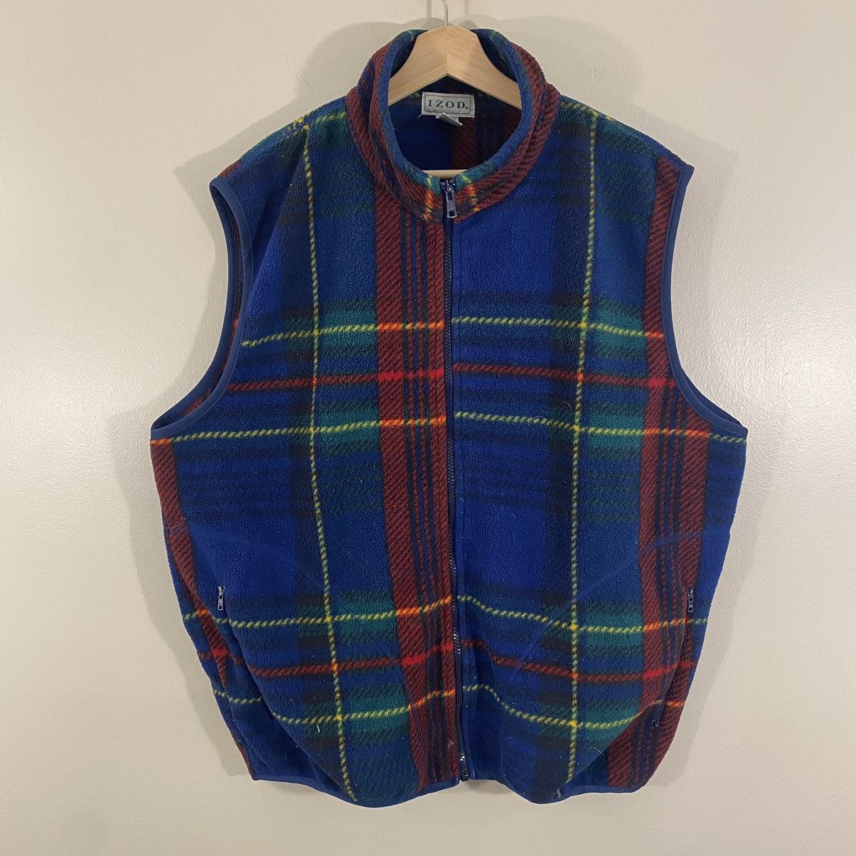 Izod × Vintage Vintage Izod Full zip Fleece Vest Plaid Large Size US L / EU 52-54 / 3 - 1 Thumbnail