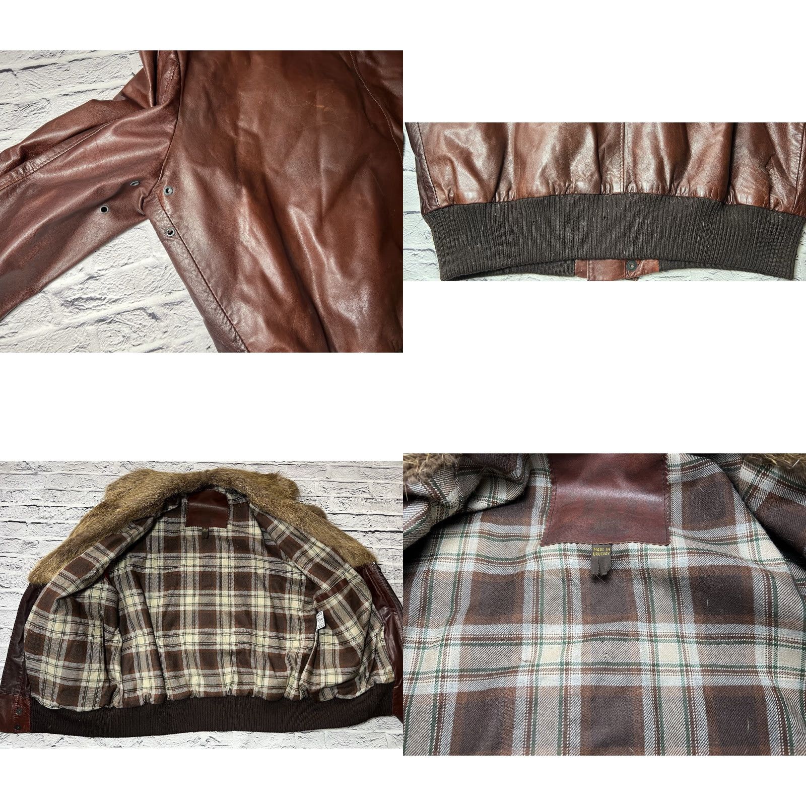 Vintage VINTAGE Redish Brown Bomber Aviator Flight Jacket 46 Leather Mens Size US S / EU 44-46 / 1 - 8 Thumbnail