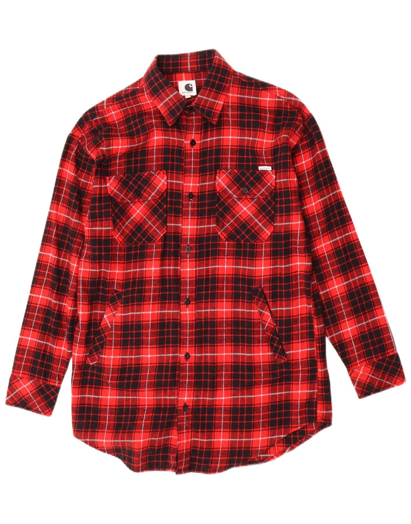 Carhartt Mens Flannel Shirt XS Red Check Cotton Size US XS / EU 42 / 0 - 1 Thumbnail