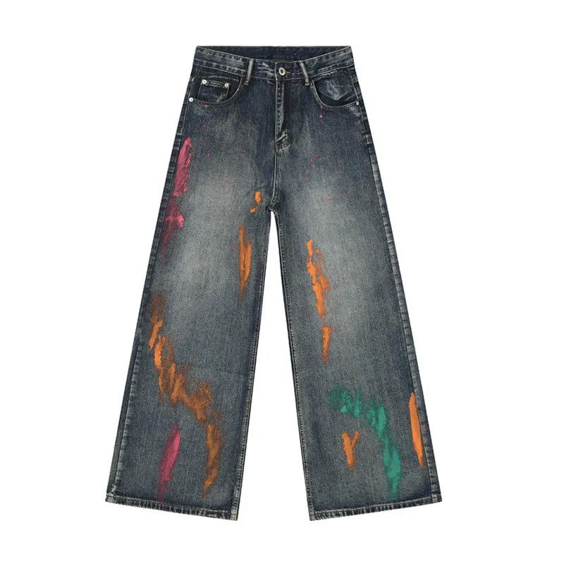 Jean × Vintage Casual Graffiti Jeans Size US 31 - 6 Thumbnail