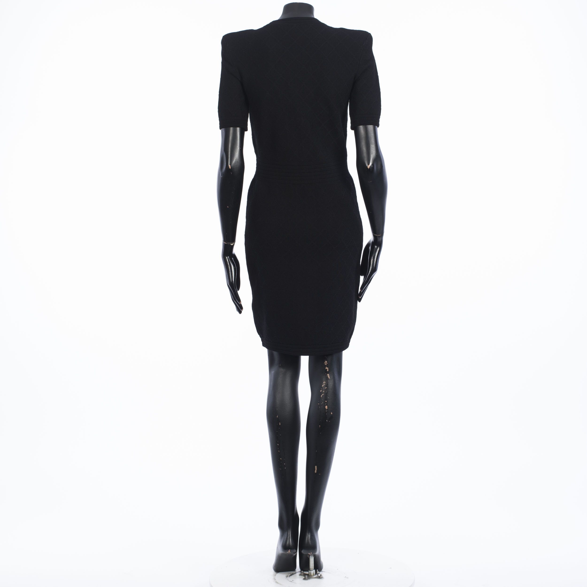 Balmain Short Black Knit Dress With Gold-tone Zip Fastening Size M / US 6-8 / IT 42-44 - 5 Thumbnail