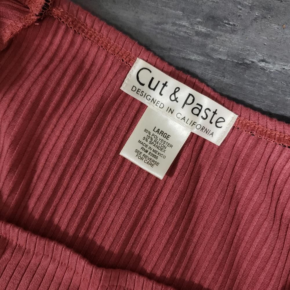 Designer Pink Rose Ribbed C&P Long Sleeve Size L / US 10 / IT 46 - 3 Thumbnail