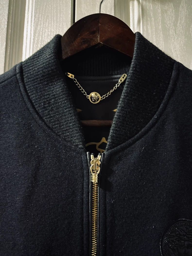 Versace Versace Knitted embroidered patchwork jacket leather jacke Size US L / EU 52-54 / 3 - 3 Thumbnail