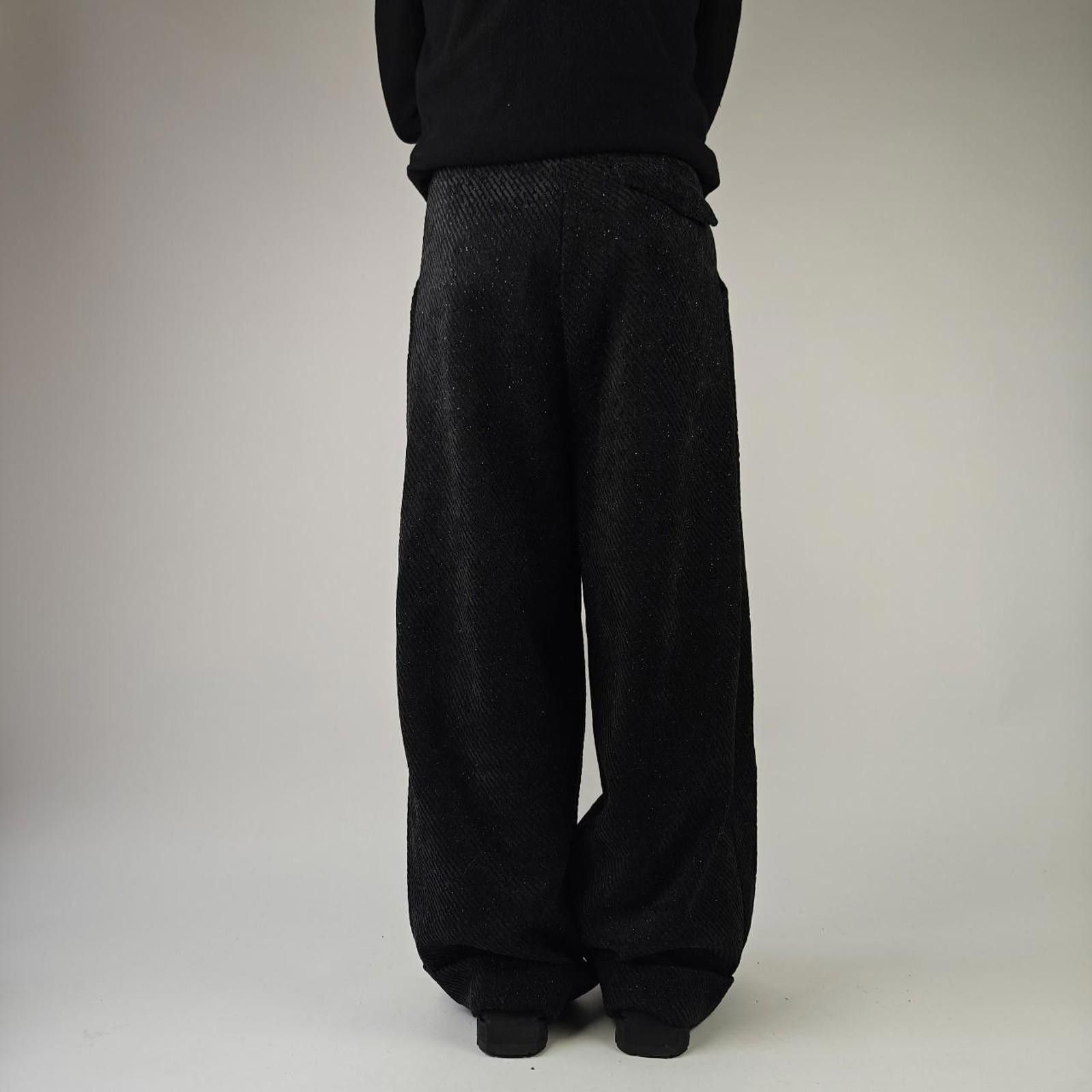 Other Black Twill Wide Leg Pleated Trousers Size US 32 / EU 48 - 6 Thumbnail