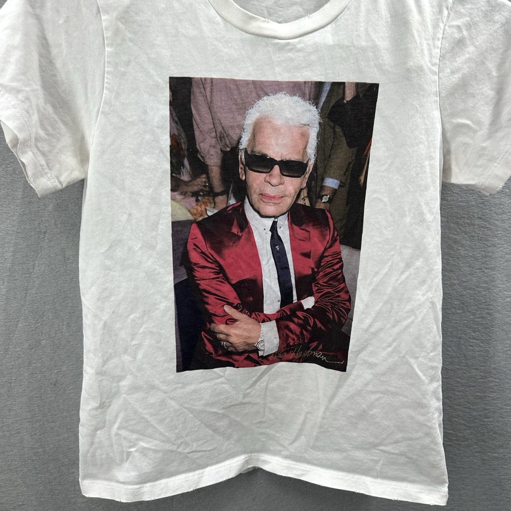 Karl Lagerfeld KARL LAGERFELD x Rose Hartman Shirt Womens XS Photo Rare Limited Distressed Size XS / US 0-2 / IT 36-38 - 6 Thumbnail