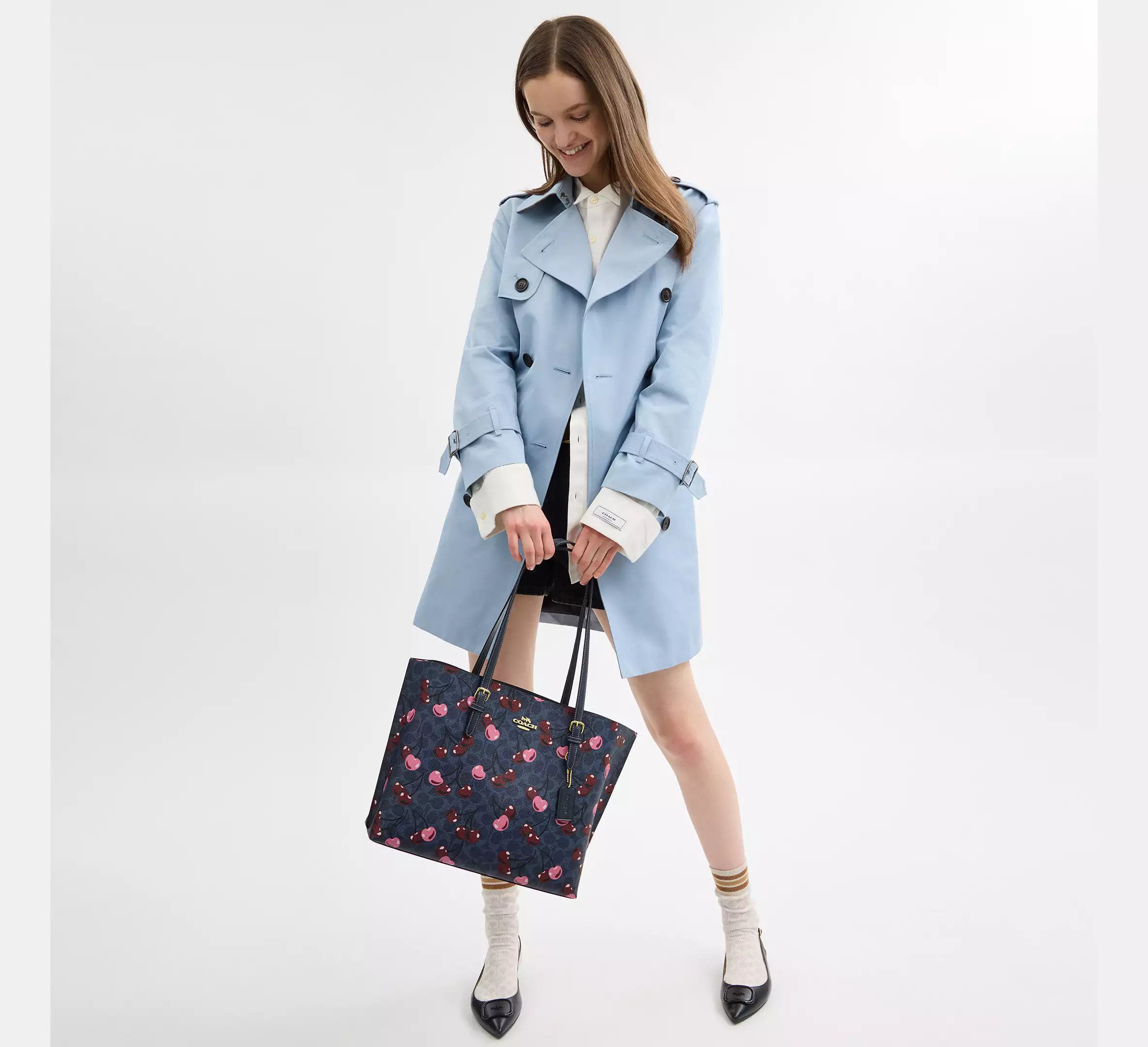 Coach Mollie Tote In Signature Canvas With Cherry Print CAA73 Size ONE SIZE - 7 Thumbnail