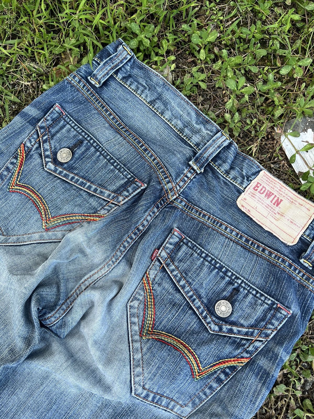 Edwin × Japanese Brand VTG EDWIN DISTRESSED FLARE JEANS VERY RARE Size US 32 / EU 48 - 12 Thumbnail