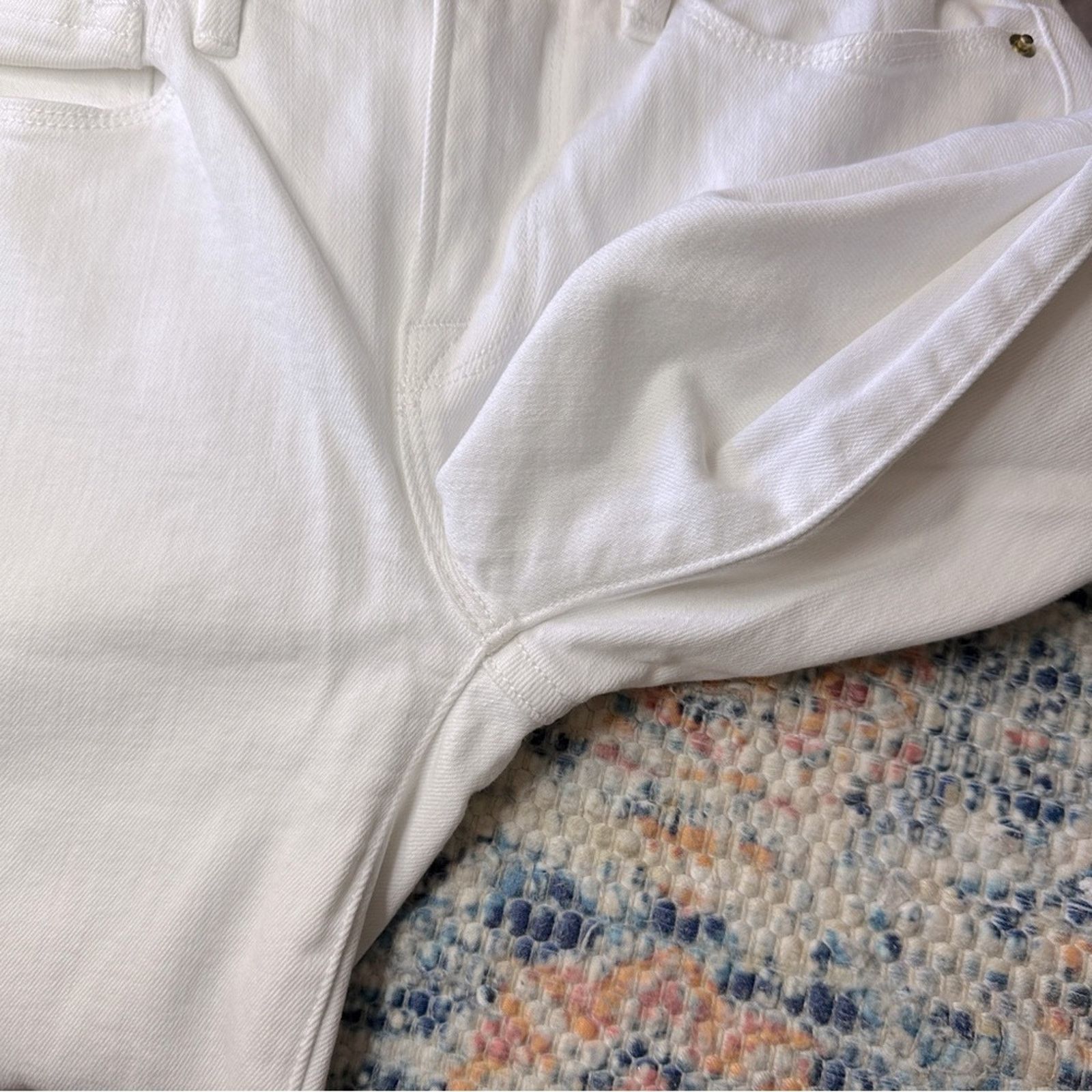 Frame FRAME Braided Crop Mini Boot Cut Jeans in Blanc White Sz. 23 Size 23" - 11 Thumbnail