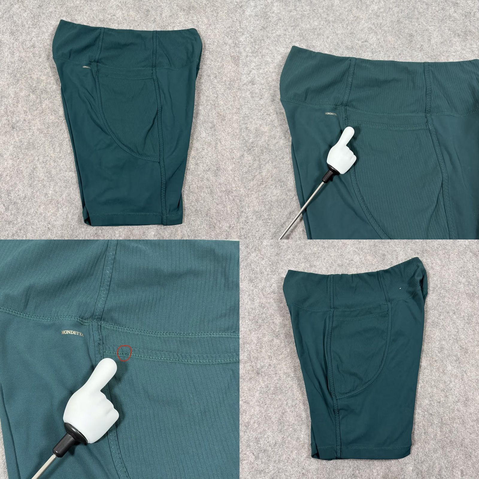 Vintage MONDETTA High Waist Performance Shorts Women's L Green Size 36" / US 14 / IT 50 - 10 Thumbnail