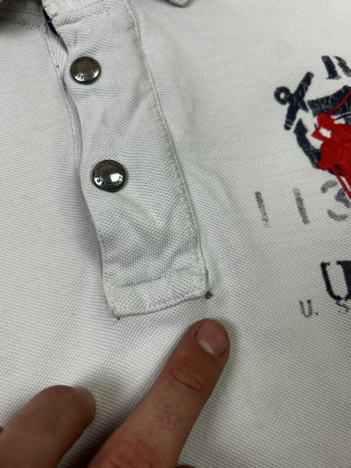 Polo Ralph Lauren × Vintage Polo Ralph Lauren Vintage Zip Big Logo T Shirt Rescue Patrol Size US L / EU 52-54 / 3 - 6 Thumbnail