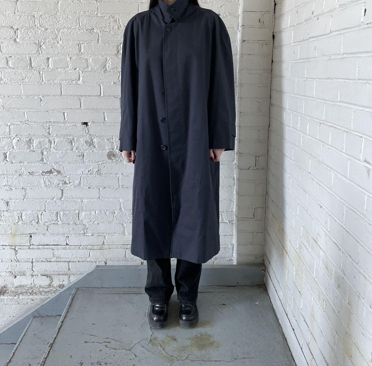 image of 80's Burberry Nova Check Trench Coatcasual in Navy, Men's (Size Large)
