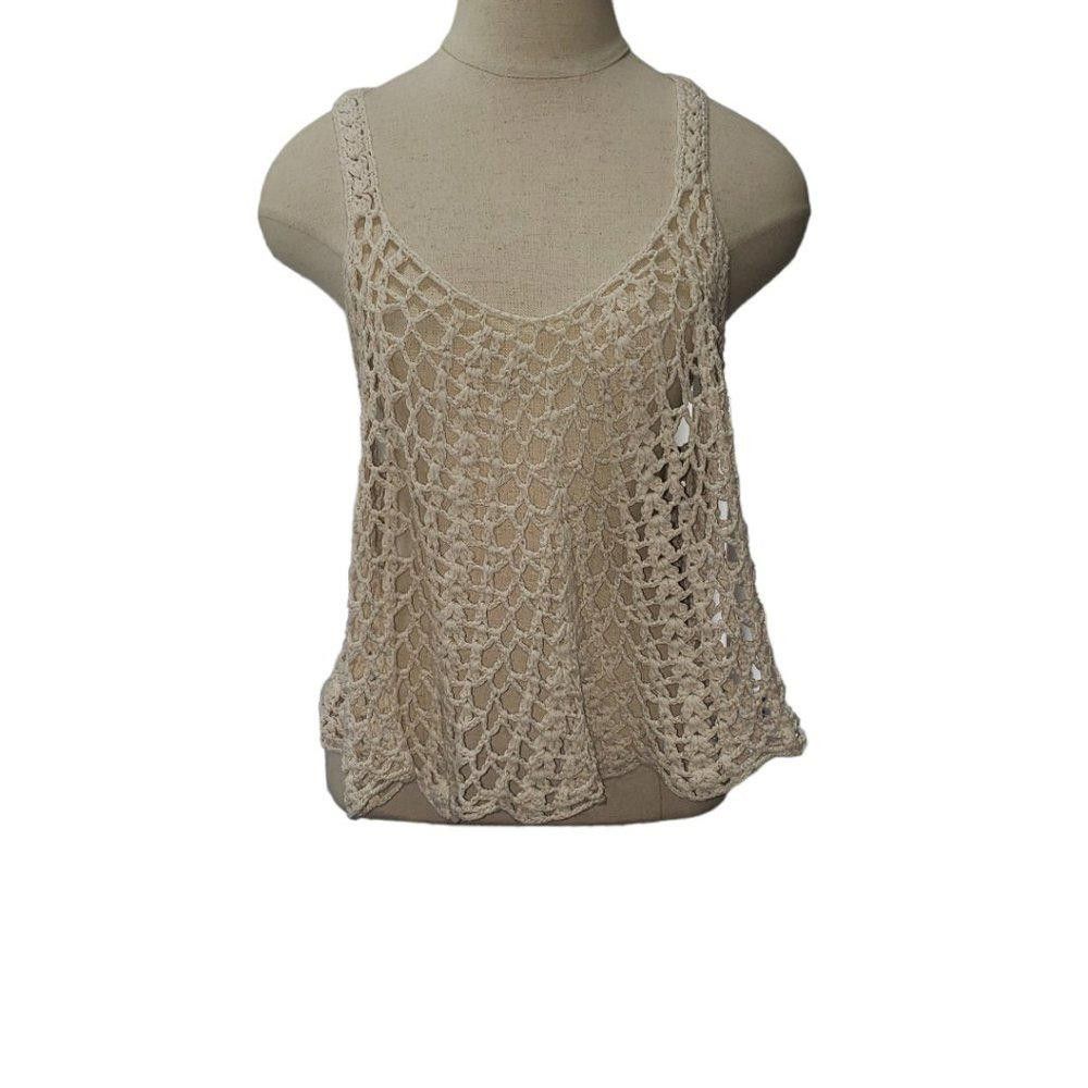 Forever 21 CT490 Forever 21 Crochet Summer Tank Mid-drift Top M Size M / US 6-8 / IT 42-44 - 1 Thumbnail