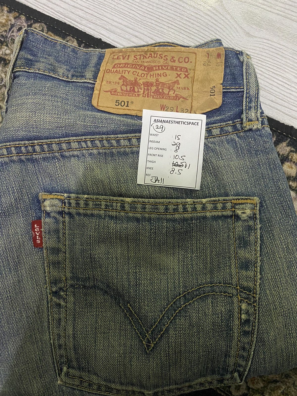 Levi's × Levi's Vintage Clothing Levis Vintage Clothing 501 XX 359 Button Fly Distress Denim Size US 29 - 17 Thumbnail