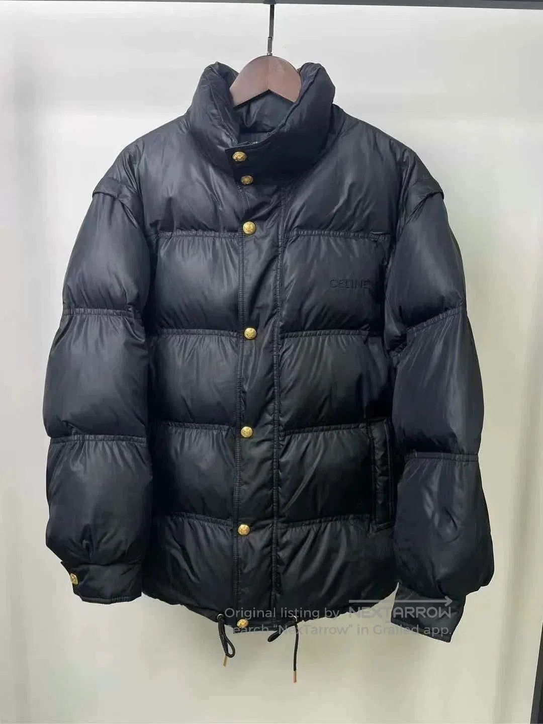 Celine Celine Embroidered Logo Down Jacket Removable Sleeves. Size XS / US 0-2 / IT 36-38 - 1 Thumbnail