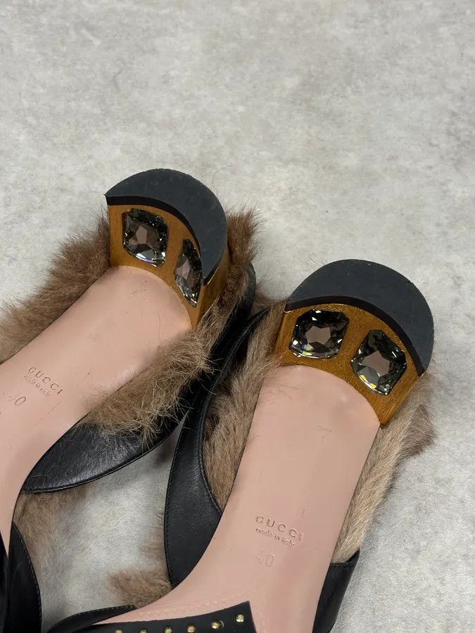 Gucci FW2014 Gucci Black Leather Heels with Swarovski Crystal Size US 9 / IT 39 - 10 Thumbnail