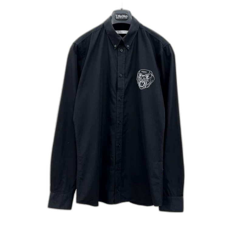 Givenchy Black Long Sleeve Shirt with Dog Design-yf