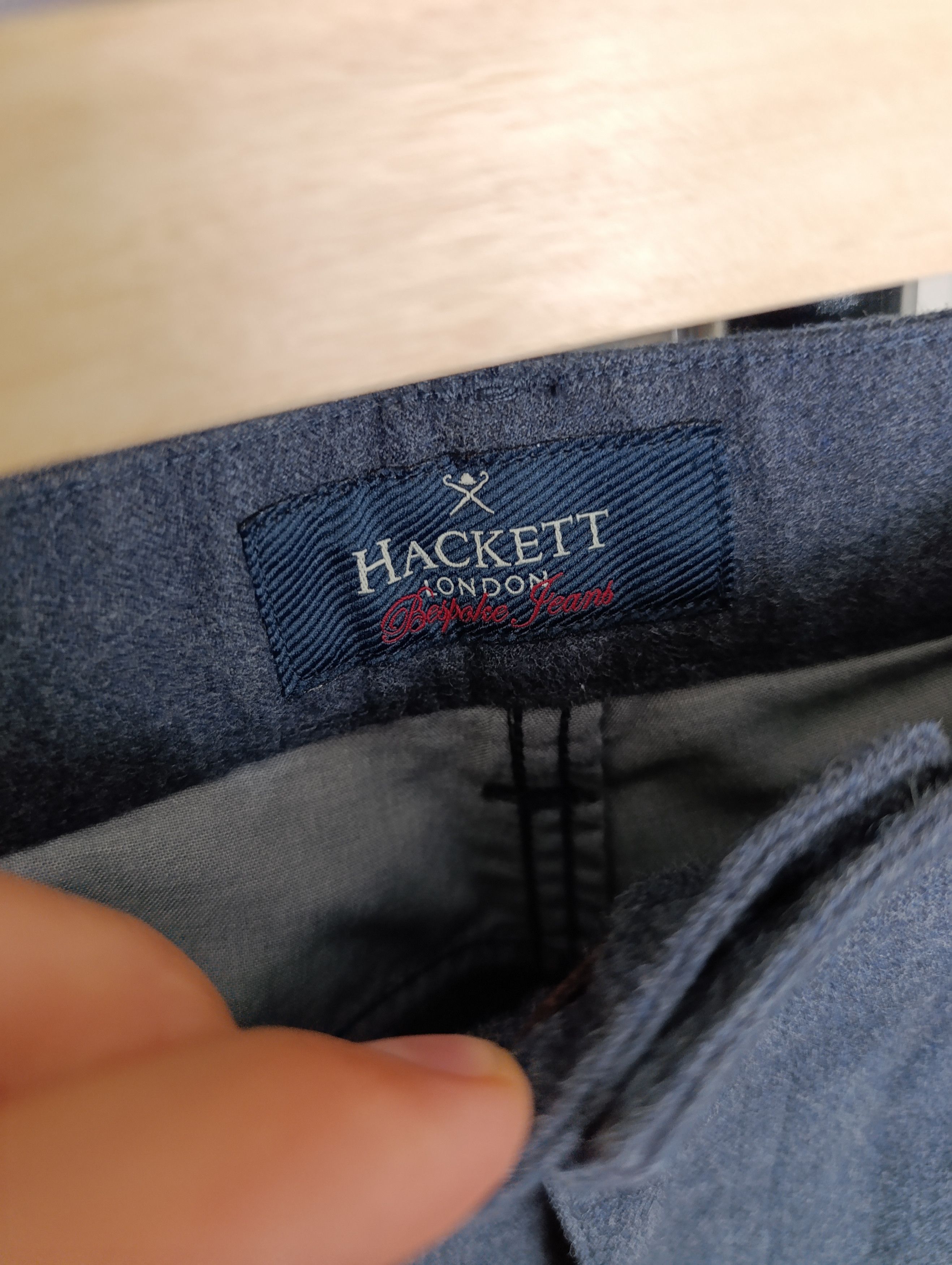 Designer × Hackett Hackett Flannel logo-patch straight-leg Trousers Size US 30 / EU 46 - 9 Thumbnail